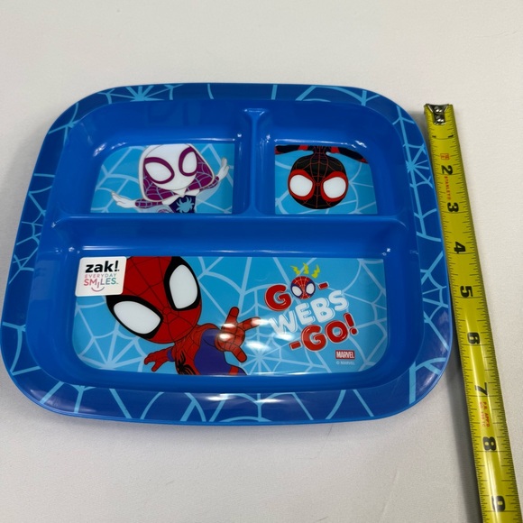 Marvel Spidey Amazing Friends Zak! Everyday Smiles Plate & Silverware Set NWT - Picture 7 of 9